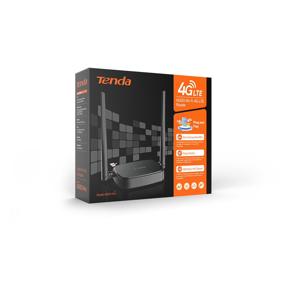 TENDA 4G03 PRO N300 WI-FI 4G LTE ROUTER - Image 2