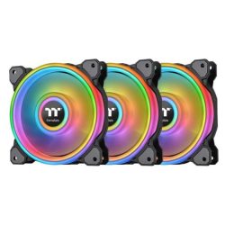 TT FAN, RIING QUAD 12 RGB RADIATOR BLACK