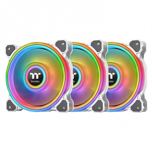 TT FAN, RIING QUAD 14 RGB 3PK WHITE