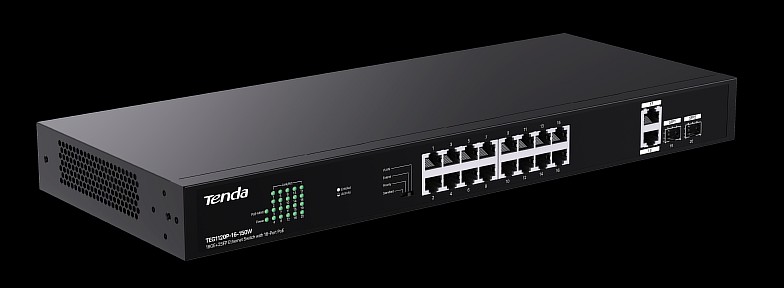 TENDA SWITCH ETHERNET16 PORT 250W 2 XSFP
